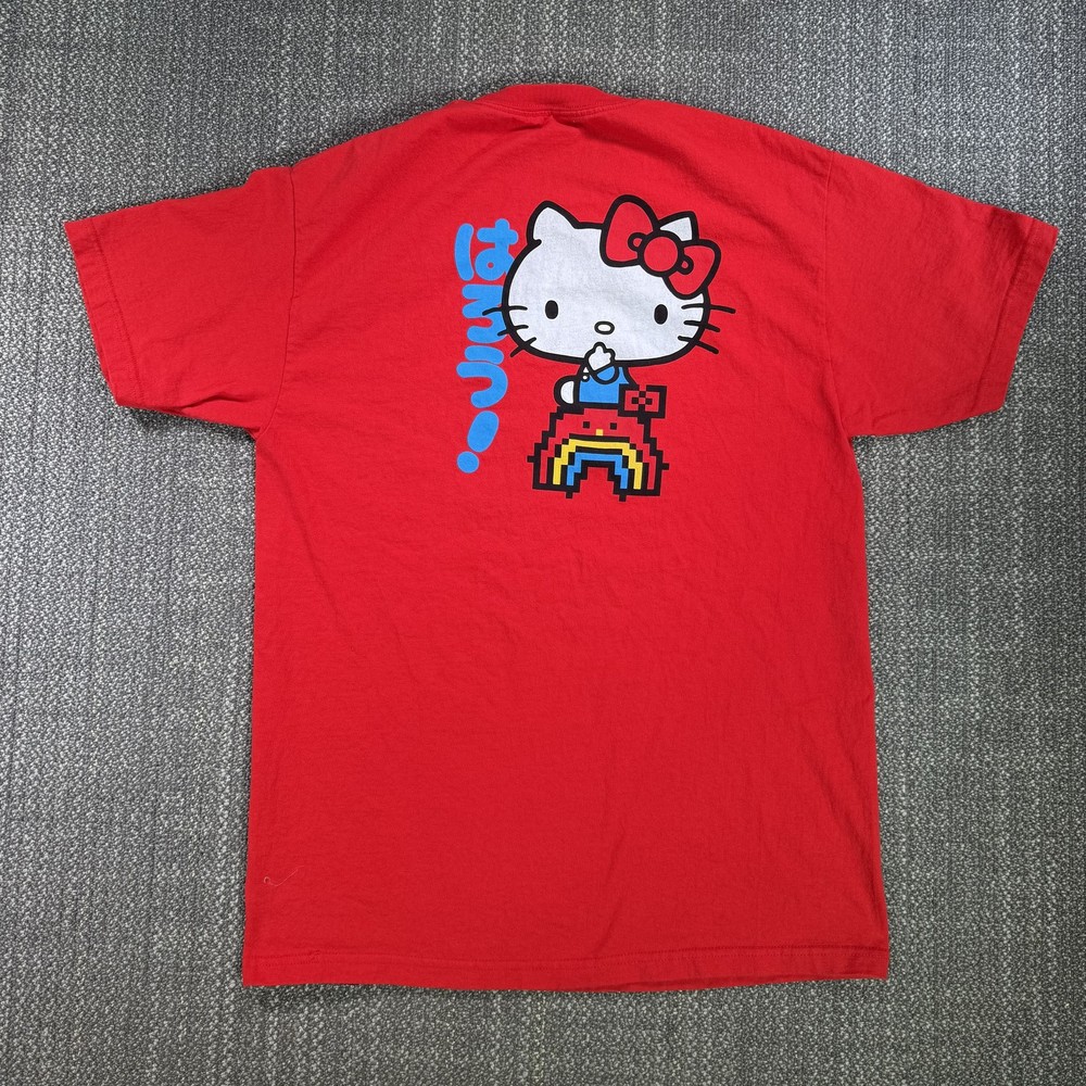 Girl Skateboards x Sanrio Hello Kitty Shirt Unisex L Red 8 bit Rainbow Pixel Art