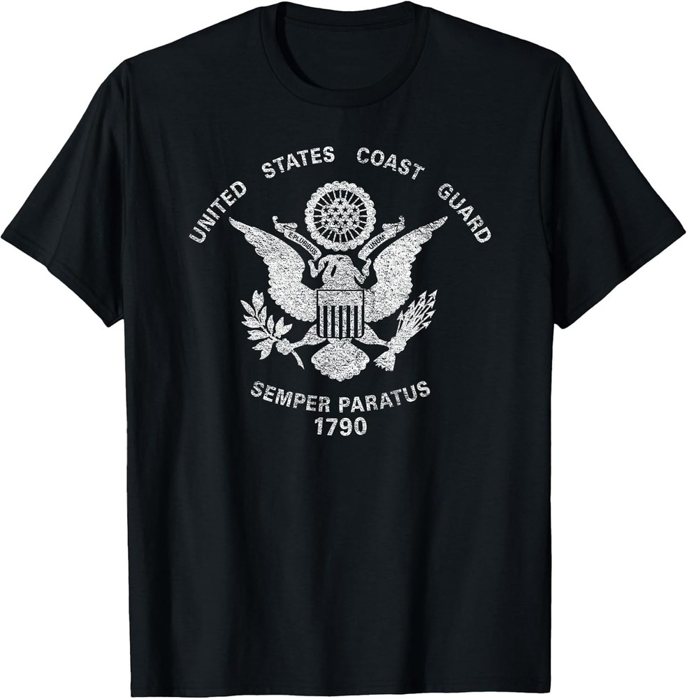 NEW LIMITED! US United States Coast Guard USCG Eagle Flag Tee – Made In Usa