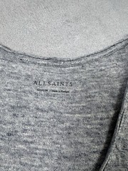 Allsaints Figet Vest Cotton Men Tank Top Sleveless T Shirt Size M Grey