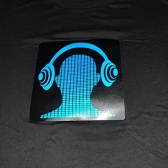 Blue Headphones EL Flashing Sound Activated LED Light Up T-Shirt Size Large