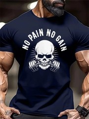 Men’s Sport Workout Gym Regular Fit 100% Cotton T-Shirt Summer Casual Streetwear