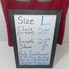 Rob Gronkowski #87 Tampa Bay Shirt Men Large Red Double Sided RN#90836 Bucs