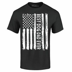 Best Dog Dad Ever USA Flag Distressed T-shirt Fur Dad Dog Lover Gift Tee Shirts