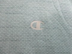 Champion Shirt Medium Adult Blue Lightweight Stretch Logo Performance Gym Mens M