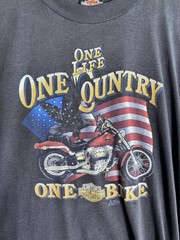 Harley-Davidson 3D Emblem T-Shirt Vintage 80s Bald Eagle Design Size L