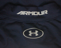 Large Under Armour Blue Tee T-Shirt Top Long Sleeve Polyester Elastane Cold 1638