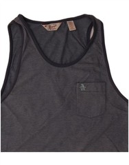 Penguin Mens Vest Top Large Blue Pinstripe DD17