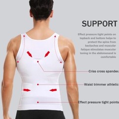 Men’s Compression Shirt Slimming Body Shaper Vest Tummy Control Shapewear Top US