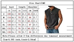 Men Sleeveless Beach Shirts Summer Hawaiian Shirts Casual Button Henley Tank Top