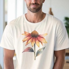 Watercolor Coneflower Comfort Tee Floral Nature Plant Graphic
