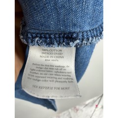 Faherty Indigo Dyed Pocket T-Shirt Mens Large Blue Short Sleeve Cotton Tee