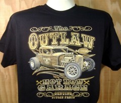 Outlaw Garage Hot Rod-Rat Rod T-shirt 100% Cotton Small to XXXXXL