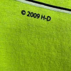 Harley Davidson T Shirt Men M Neon Yellow Cascade Pinup Bend Oregon Bikercore