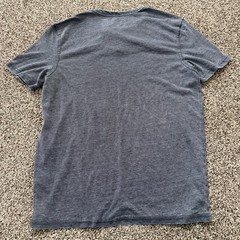 Lucky Brand Venice Burnout Henley Tee Shirt Gray Men’s M Lightweight Stretch