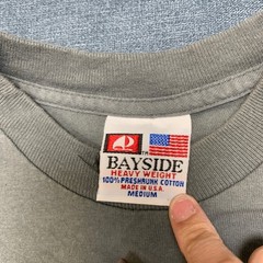 Bayside Heavyweight Pocket T-Shirt Mens M Gray Cotton Graphic Crew Neck Pullover
