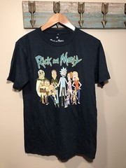 Rick and Morty Adult Swim Unisex Tshirt Size Medium Short Sleeve Tee Blue