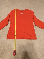 Adidas Amplifier Tee Long Sleeve Shirt Mens 2XL Orange Crew Neck Cotton Gym