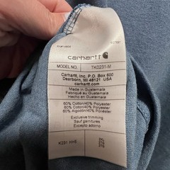 New Carhartt K231 Loose-Fit Heavyweight Long Sleeves Logo T-Shirt Men’s 2XL Blue