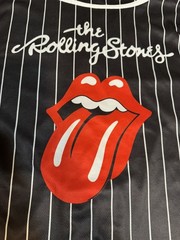 Rolling Stones Baseball Jersey Shirt Small S Black Pinstripe Tongue Logo Band