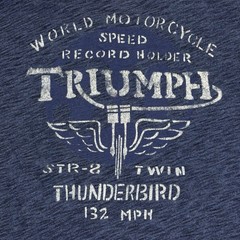 Lucky Brand Triumph Motorcycles Shirt Mens Large Blue Tee Vintage Look