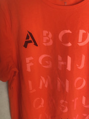 ARMANI EXCHANGE A|X Size XL Slim Red Alphabet Logo Block Print Soft T-Shirt
