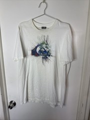 Men’s Quicksilver Wave Logo White T-Shirt 2XL Short Sleeve “Older” surf style