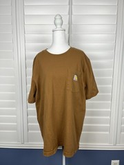 Carhartt Relaxed Fit Brown Pocket Logo Crew Neck Short Sleeve T-Shirt Men’s L