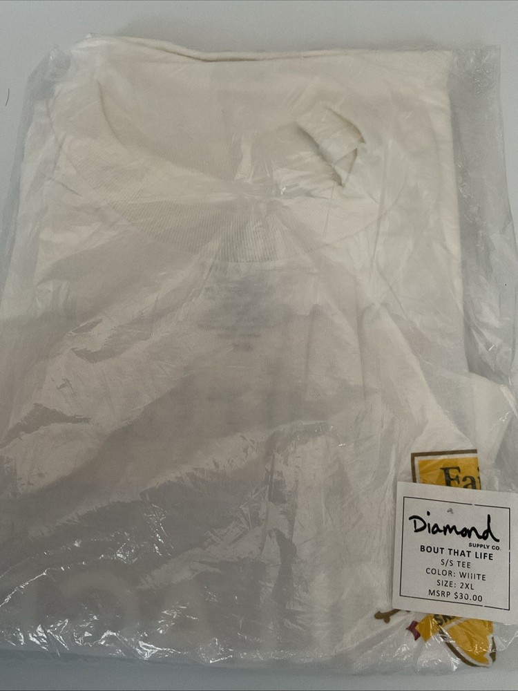 Diamond Supply Co Fairfax Village Bout That Life 2XL White Deadstock New In Bag