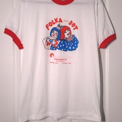 VINTAGE POLKA and DOT Clowns USED Ringer Shirt (XL, Single Stitch, New Jersey)