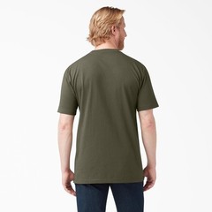 Dickies Mens Heavyweight Crew Neck Pocket T Shirt Military Green Large