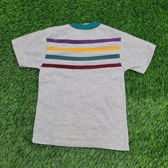 Vintage 80s MOD Stripes Blank Shirt Teens XS 12×19 Gray USA