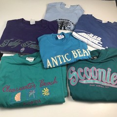 Lot of 6 Vintage Single Stitch T Shirts Random Mixed Sizes Variety Bundle Blues