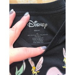Disney Alice in Wonderland Women’s XL Black Graphic T-Shirt Floral Garden Tee