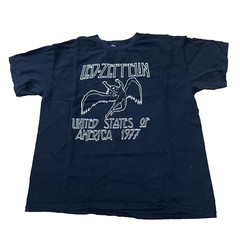 Led Zeppelin Shirt Vtg Y2k ALLSTYLE Men L Black Classic Rock Music Band Tee 42″