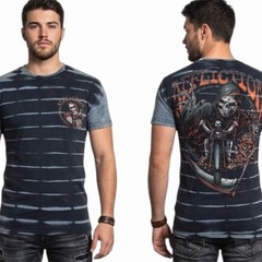 $58 AFFLICTION American Customs HELL RIDER Short Sleeve Slim Fit T-shirt NWT