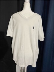 U.S. Polo Assn. White V-Neck T-Shirt Men’s Large Embroidered Pony Logo