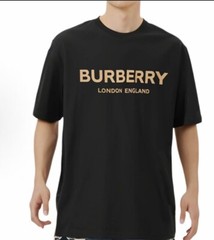 Burberry Logo Letter Print Round Neck Short Sleeve T-Shirt Men’s Black