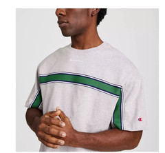 Champion Homeroom Club Boxy T-Shirt Gray Green Stripe (XXL)