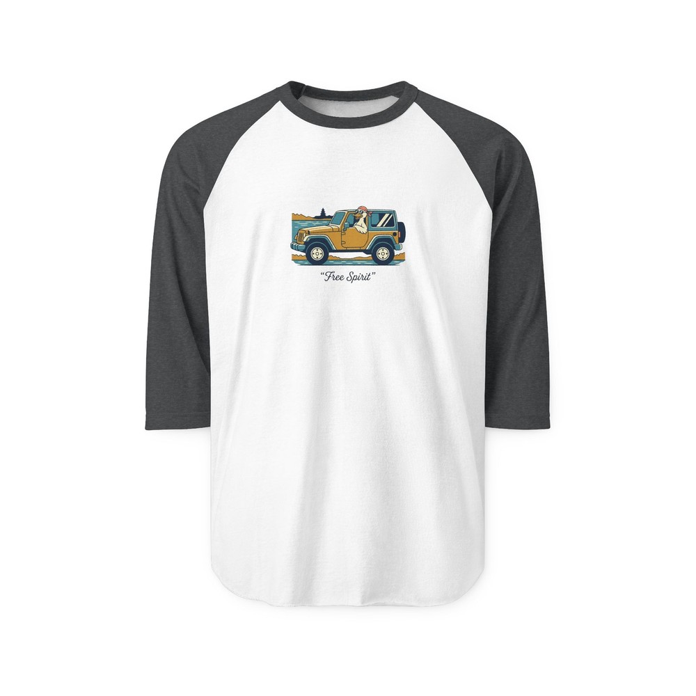 Free Spirit Duck Driving Jeep by the Beach Raglan Shirt