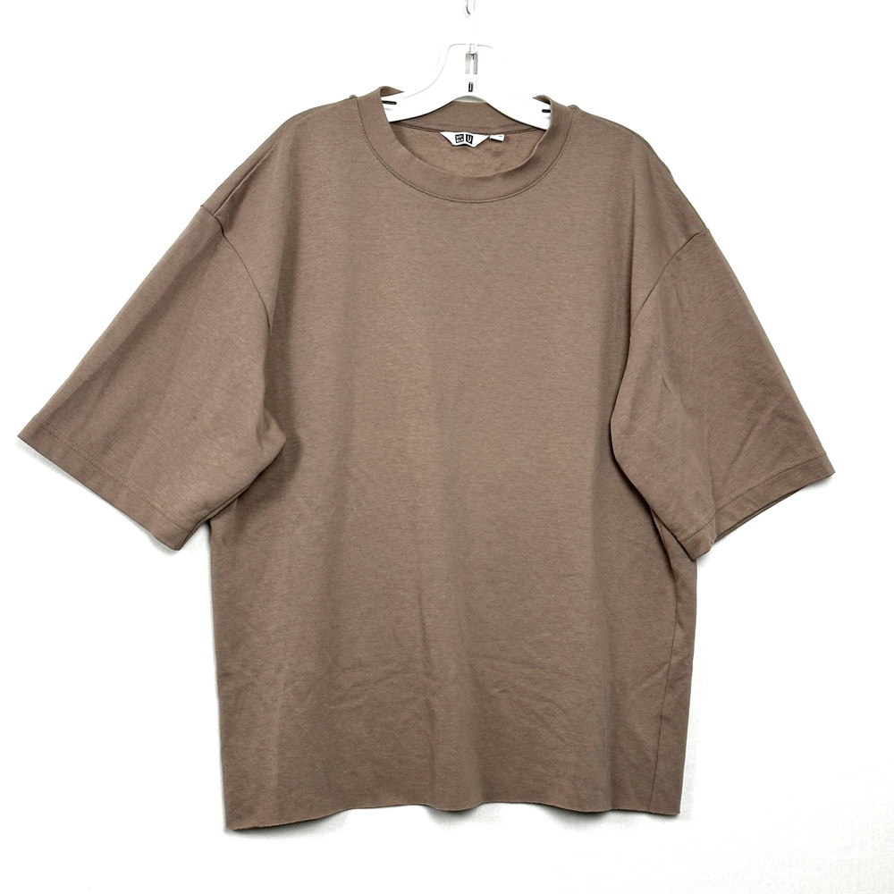 Uniqlo U AIRism T-Shirt Oversized Cinnamon Brown Men’s Size M Cut Hem