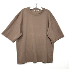 Uniqlo U AIRism T-Shirt Oversized Cinnamon Brown Men’s Size M Cut Hem