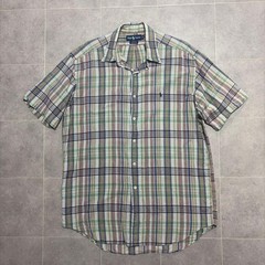 Ralph Lauren 90s BLAKE Madras Check Short Sleeve M-L Used For 14Y+ Japan