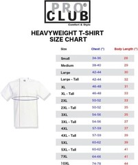 New PRO CLUB Men Heavyweight Plain Crew Neck Short Sleeves T-Shirt