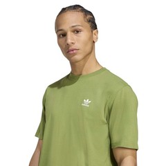 Mens L ADIDAS ORIGINALS logo ESSENTIALS TREFOIL T TEE SHIRT Olive GREEN JV5938