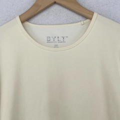 BYLT Shirt Mens 2XL LUX Drop Cut Premium Basics Gym Short Sleeve Off Ivory