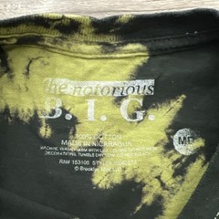 Brooklyn Mint Notorious BIG TShirt Mens M Biggie Baby Kanji Tie Dye Black Yellow