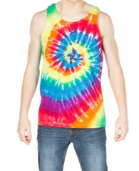 Men’s RAINBOW SPIRAL TIE DYE Tank Top T-Shirt NEW