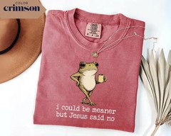 I Could Be Meaner But Jesus Said No Frog Shirt Funny Christian Graphic Tee