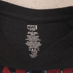Marvel Black Panther Graphic Short Sleeve Casual Shirt Mens Size L Black
