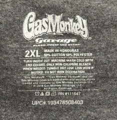 Gas Monkey Garage Custom Hotrods Dallas Texas Gray Distressed Graphic T-Shirt 2X